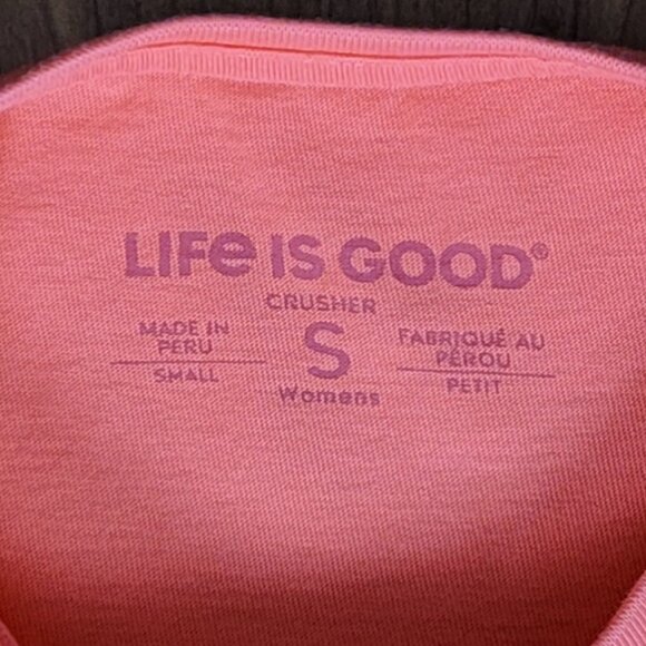 Life Is Good Coral Crew Neck Short Sleeve Crusher Corgi Dog Tee - S - Picture 9 of 9